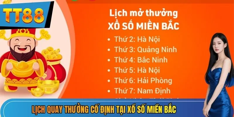 Lịch quay thưởng cố định tại xổ số miền Bắc